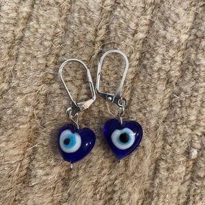 evil eye earring personally made by me